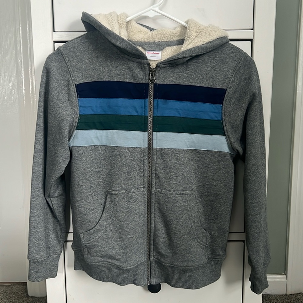Hanna Anderson boy’s fleece lined zip up hoodie size 8